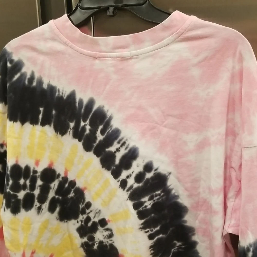 💕ELECTRIC & ROSE💕 Long Sleeve T-Shirt Top ~ Tie Dye Pattern Small NWT